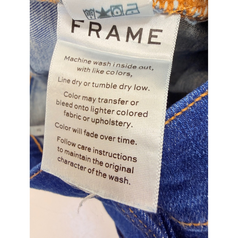 Frame Le High Straight Jeans Women 25 Blue Excellent Split Hem Helms LHSTTS394 - Picture 13 of 14